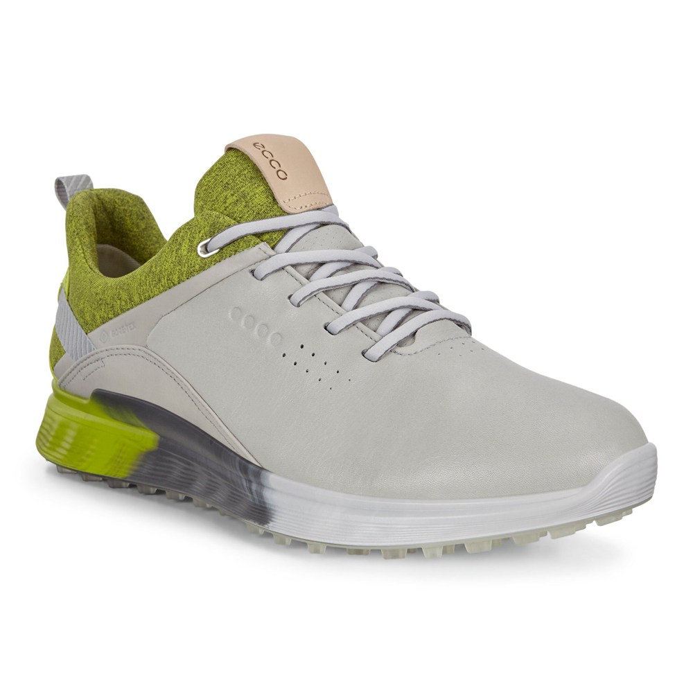 Zapatos De Golf Hombre - ECCO S-Three Spikeless - Blancos/Verdes - OMK683592